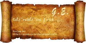 Göndöcs Erik névjegykártya
